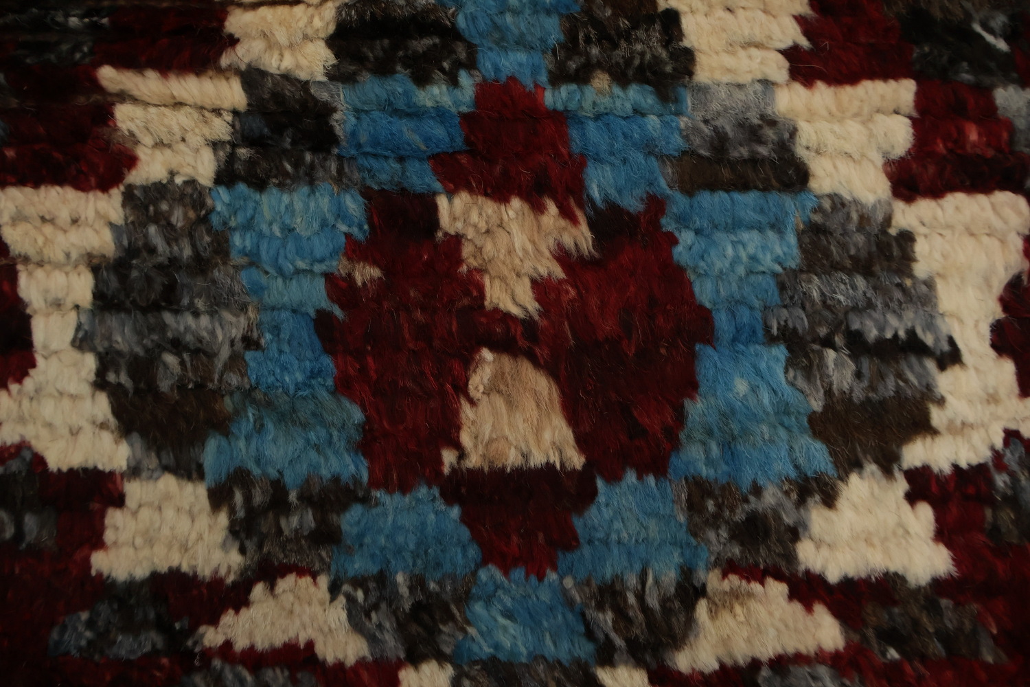 Ornate Red Moroccan Area Rug 7x10 with Diamond and Multi-Color Details
