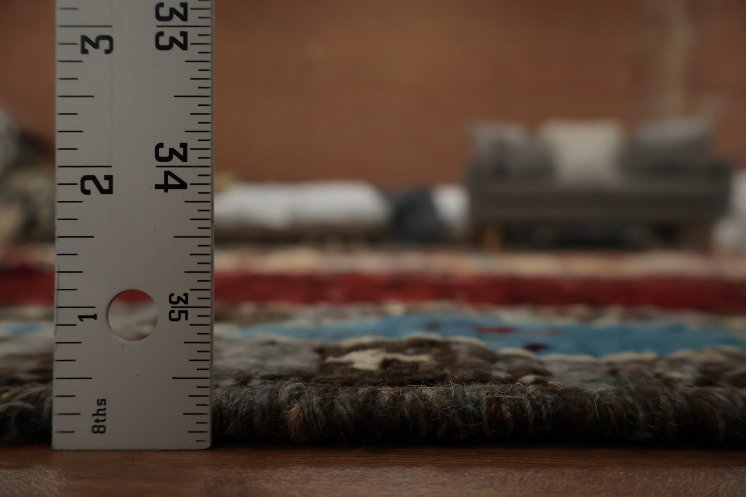 Ornate Red Moroccan Area Rug 7x10 with Diamond and Multi-Color Details