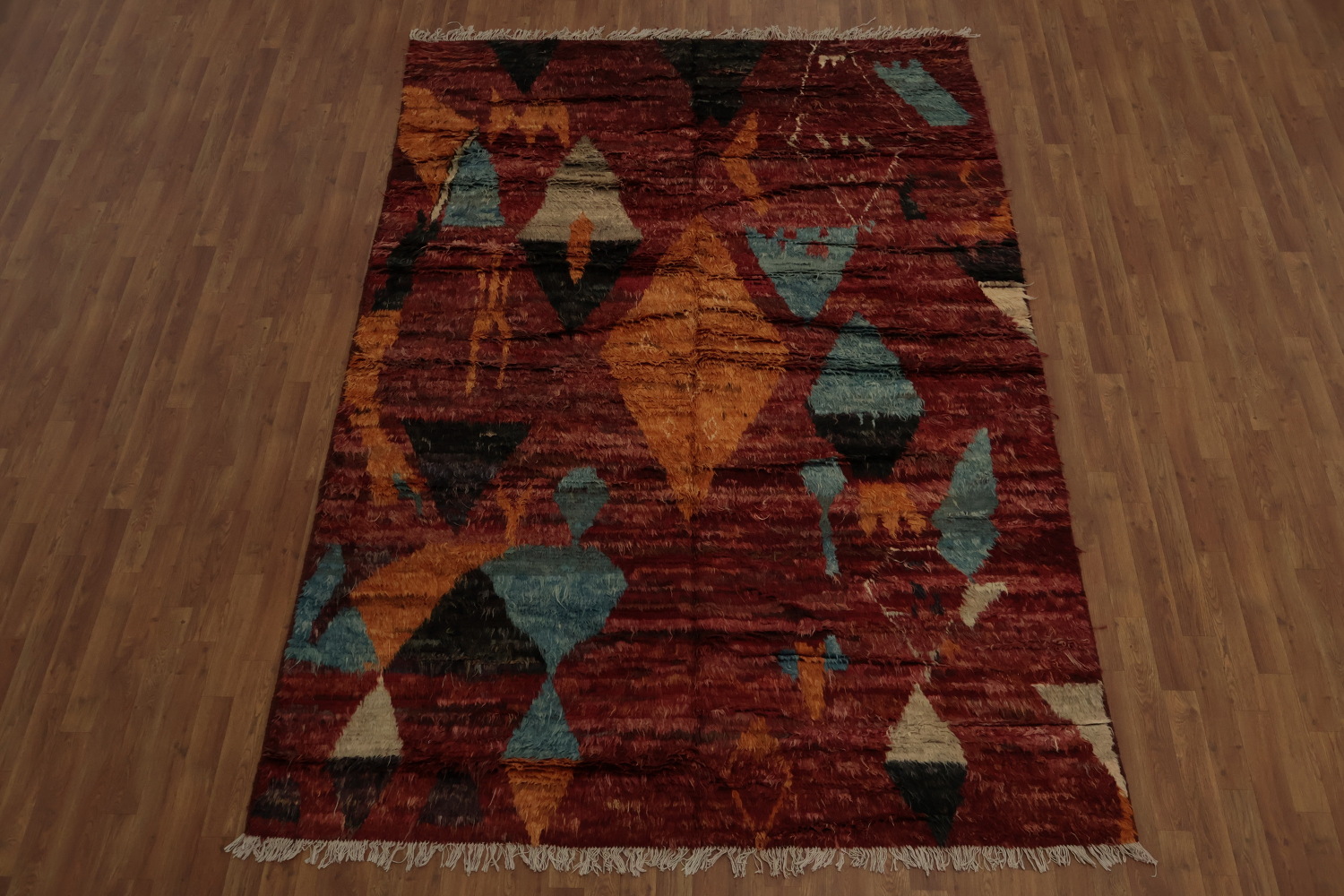 Bold and Earthy Berber Moroccan Area Rug 7x10 with Artistic Patterns