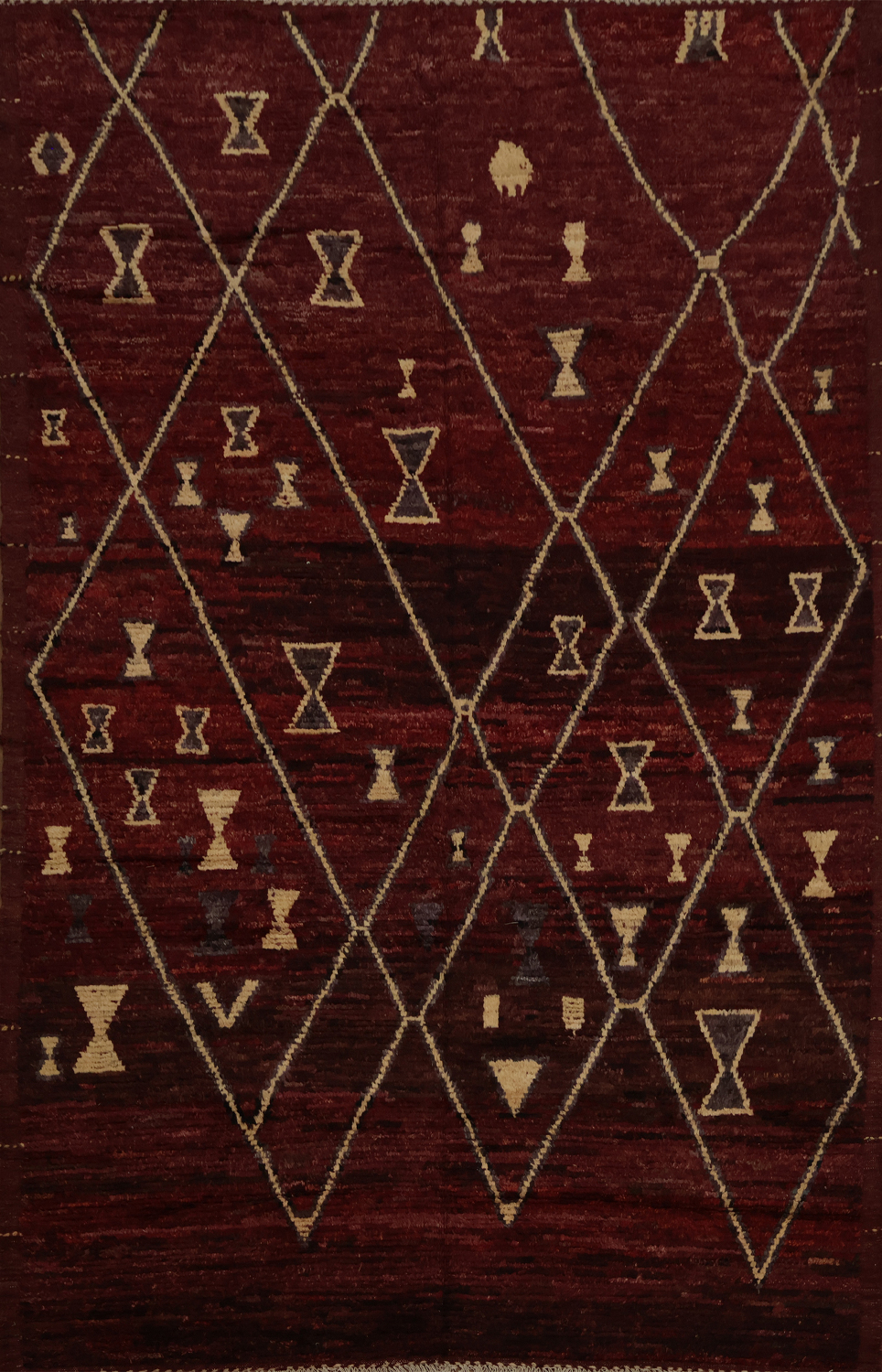 Burgundy Red Moroccan Area Rug 7x10
