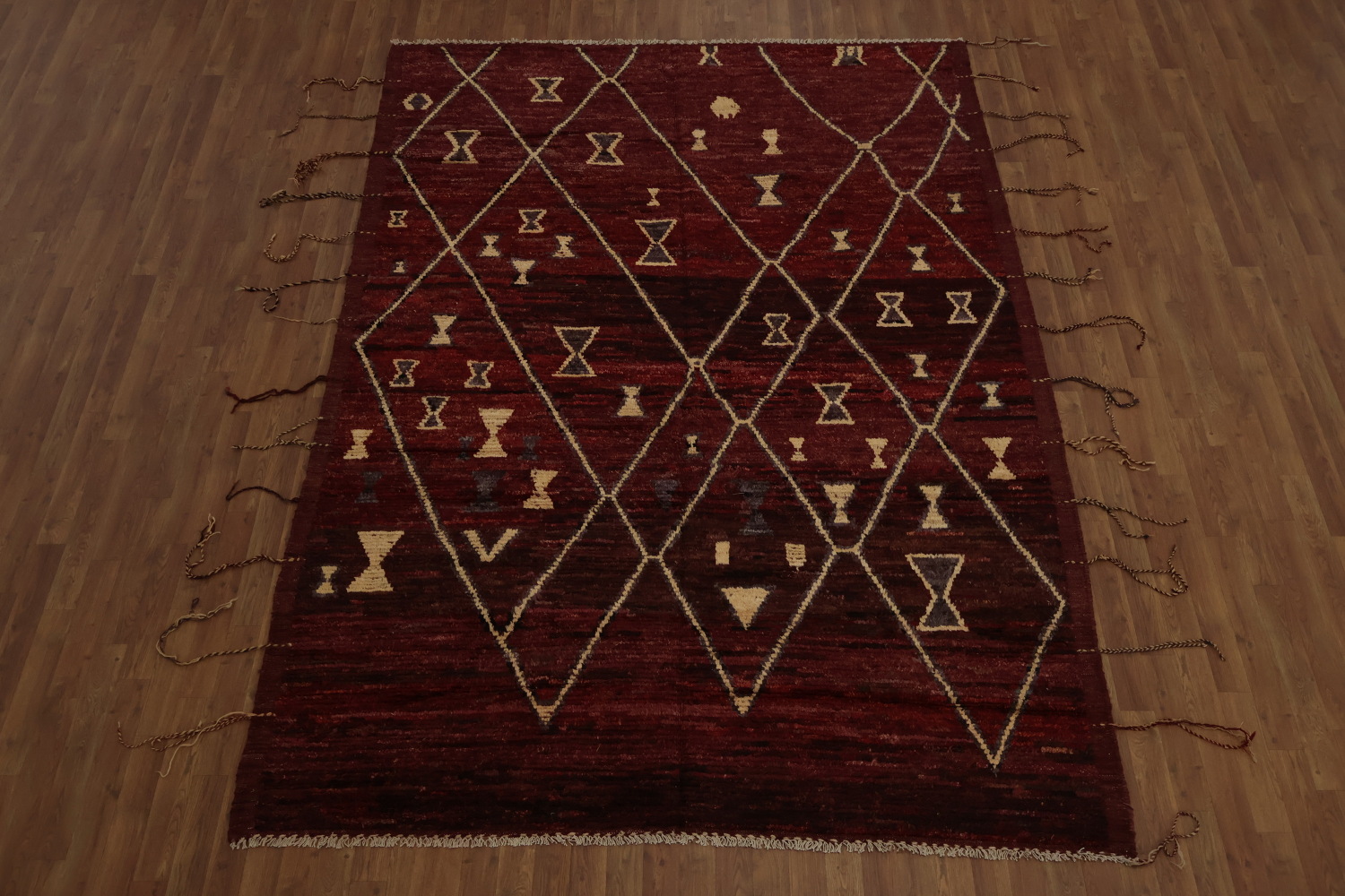 Burgundy Red Moroccan Area Rug 7x10