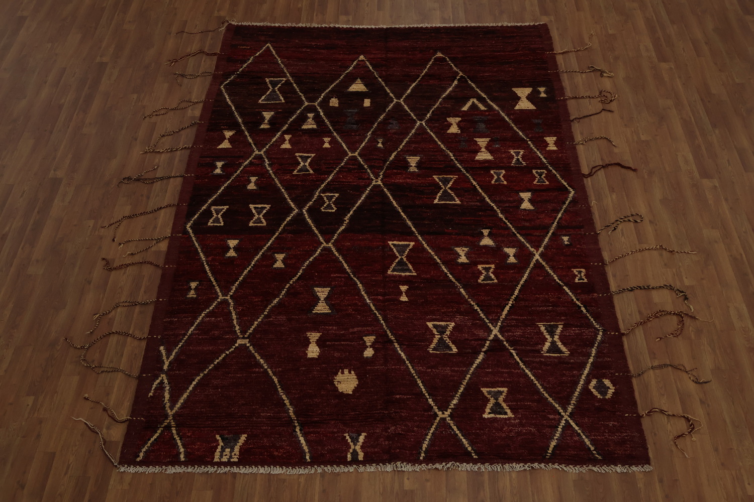 Burgundy Red Moroccan Area Rug 7x10
