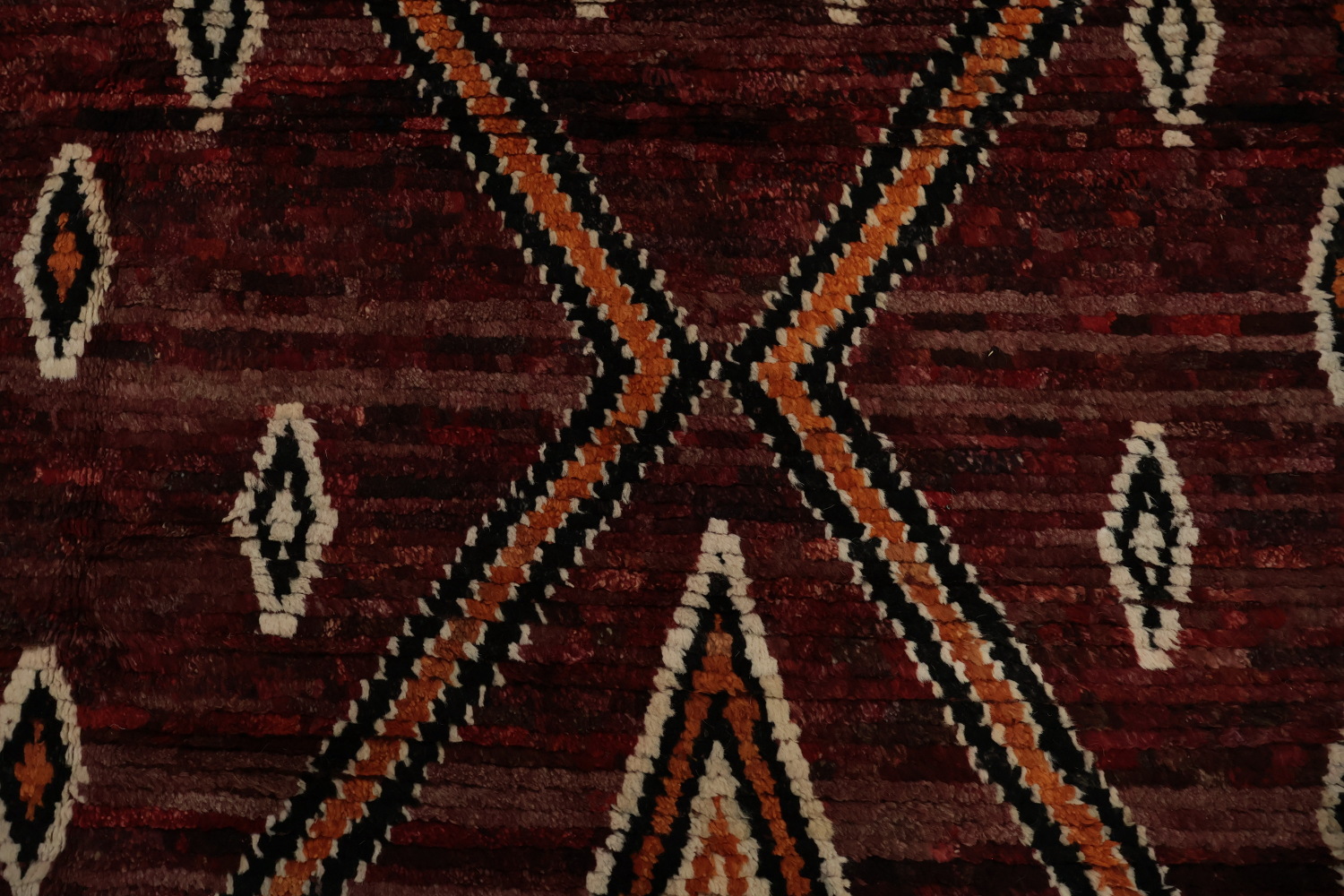 Bohemian Moroccan Area Rug 7x10 Showcasing Traditional Geometric Artistry