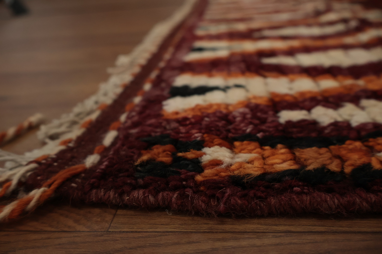 Bohemian Moroccan Area Rug 7x10 Showcasing Traditional Geometric Artistry