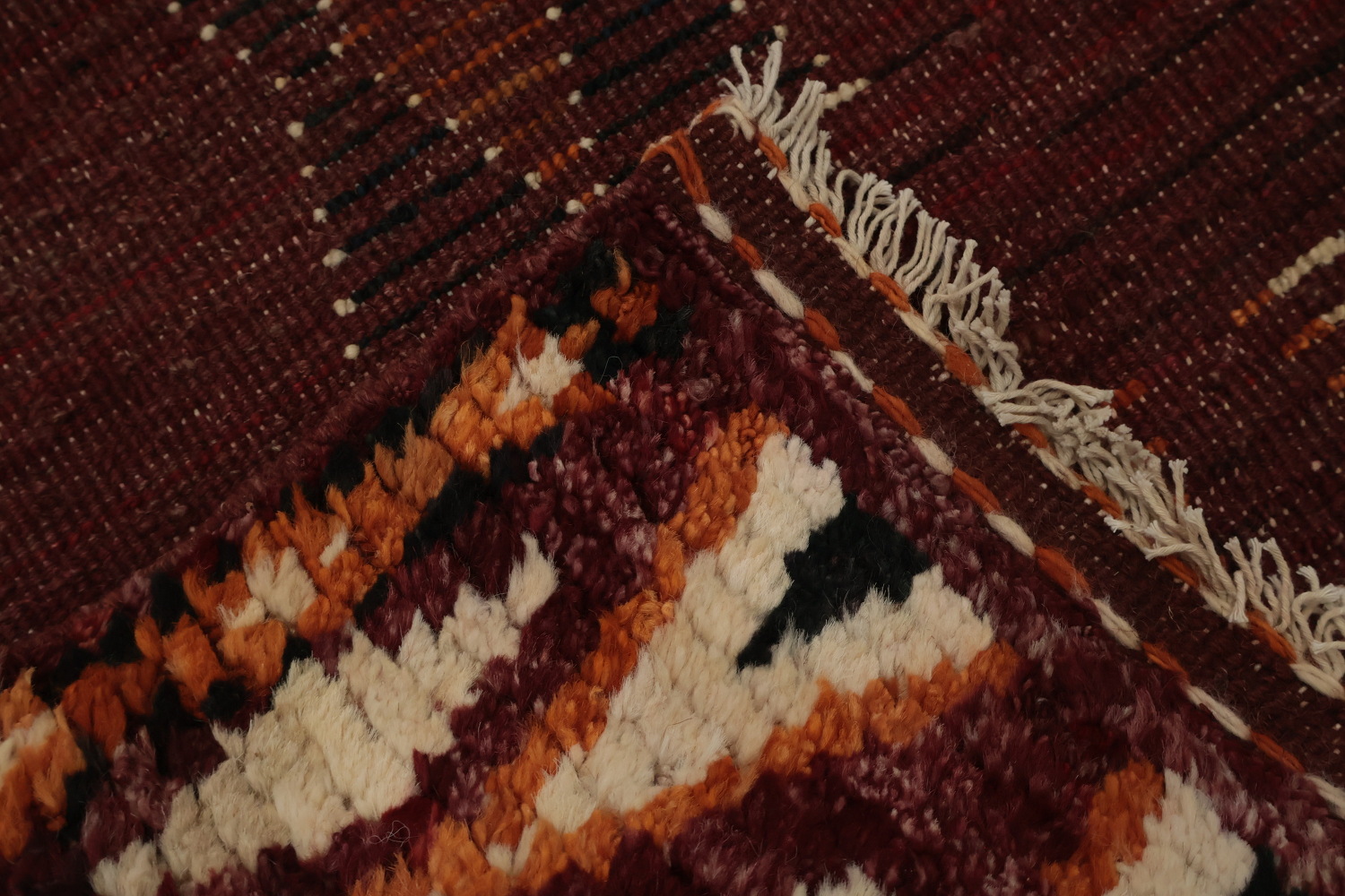 Bohemian Moroccan Area Rug 7x10 Showcasing Traditional Geometric Artistry
