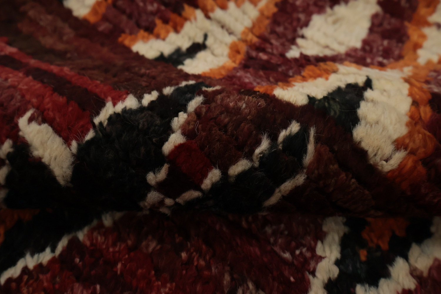 Bohemian Moroccan Area Rug 7x10 Showcasing Traditional Geometric Artistry