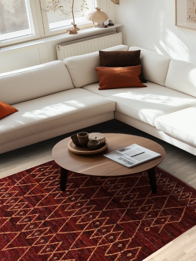Trellis Wool Moroccan Area Rug 6x8