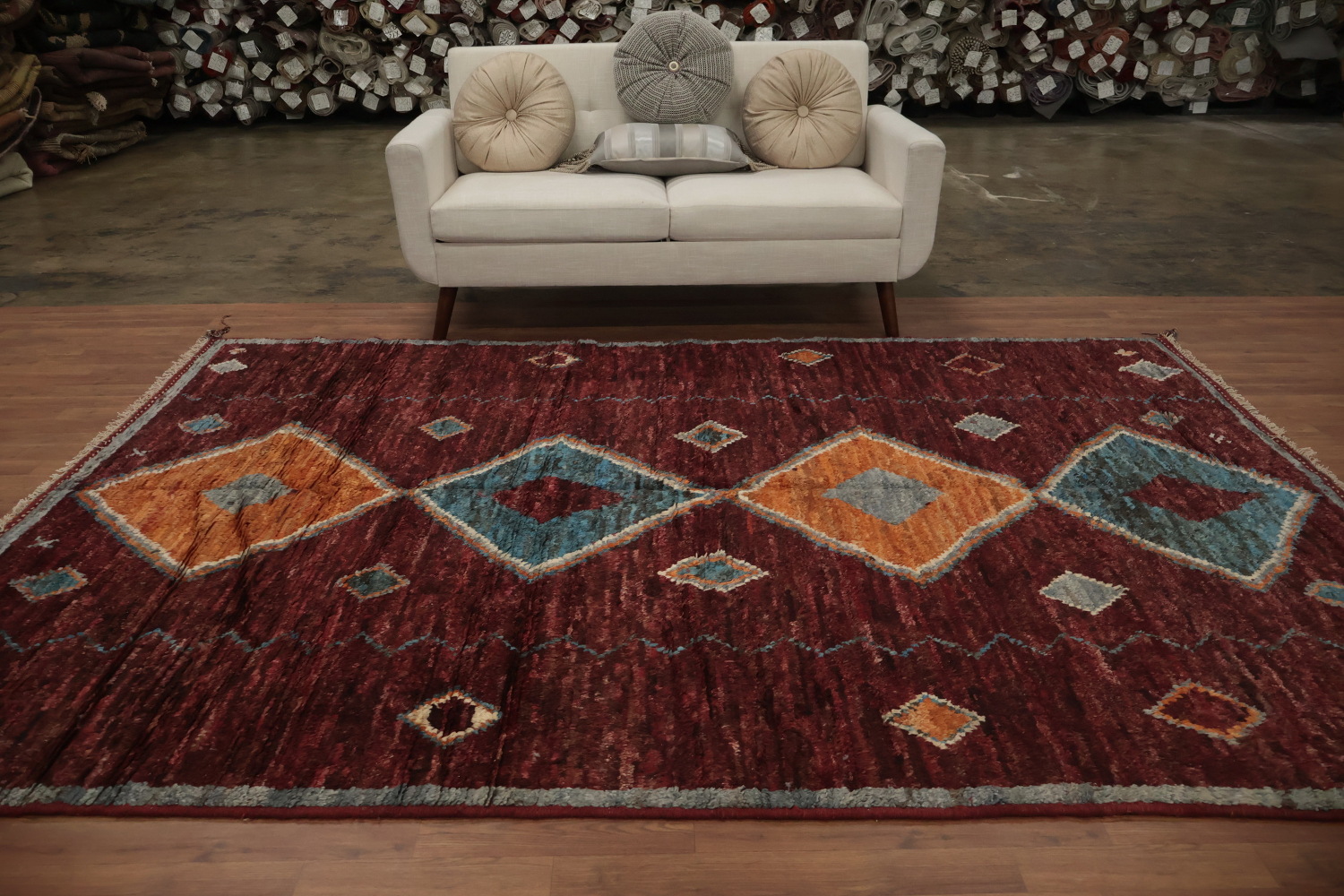 Enchanting Moroccan Area Rug 7x10 with Rich Earthy Tones