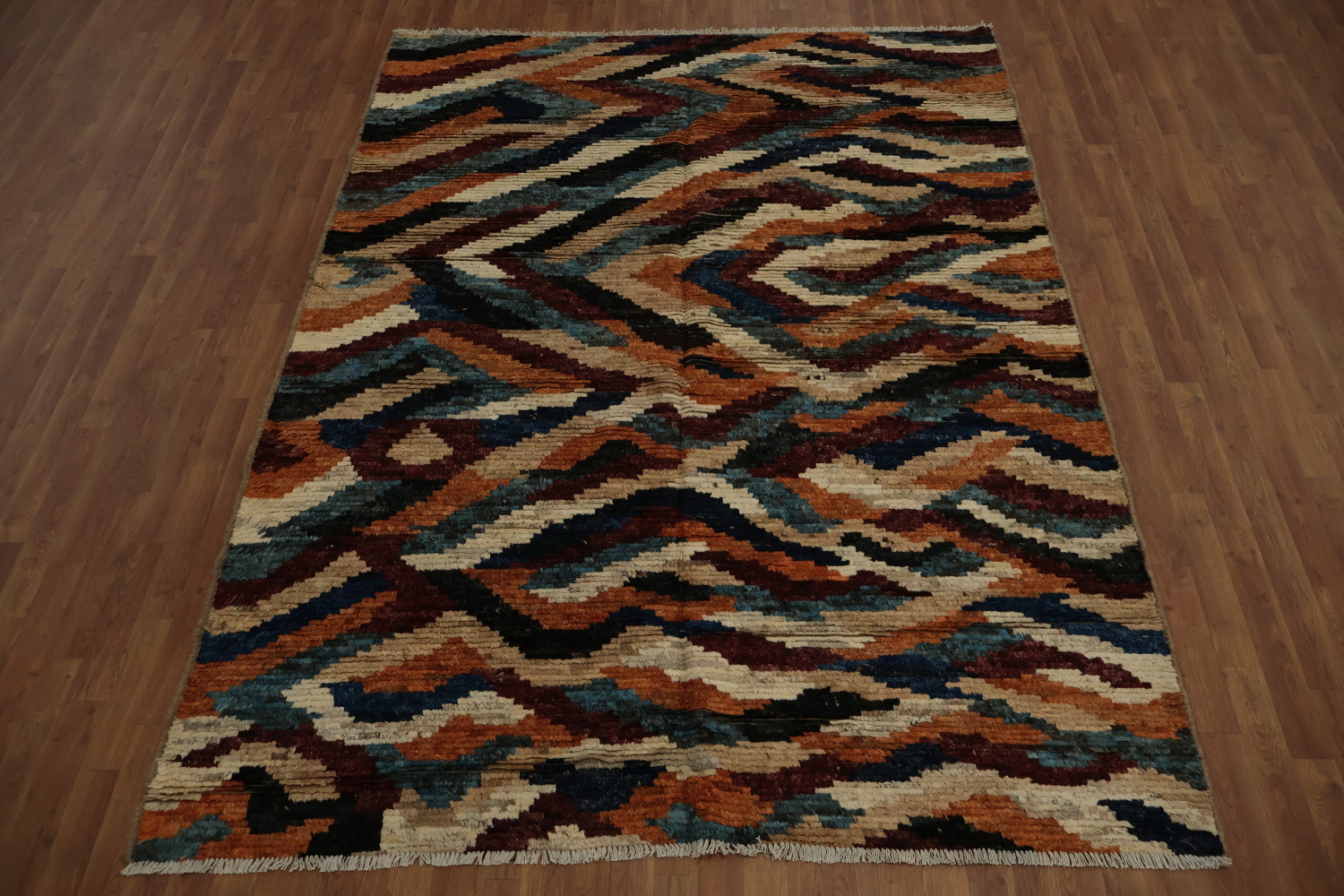 Bold Multicolor Moroccan Area Rug 7x9 for Contemporary Interiors