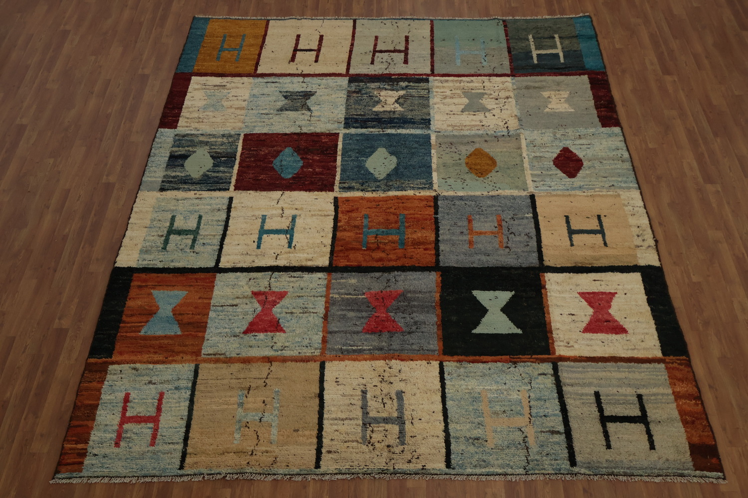 Colorful Moroccan Large Area Rug 10x11 with Geometric Designs