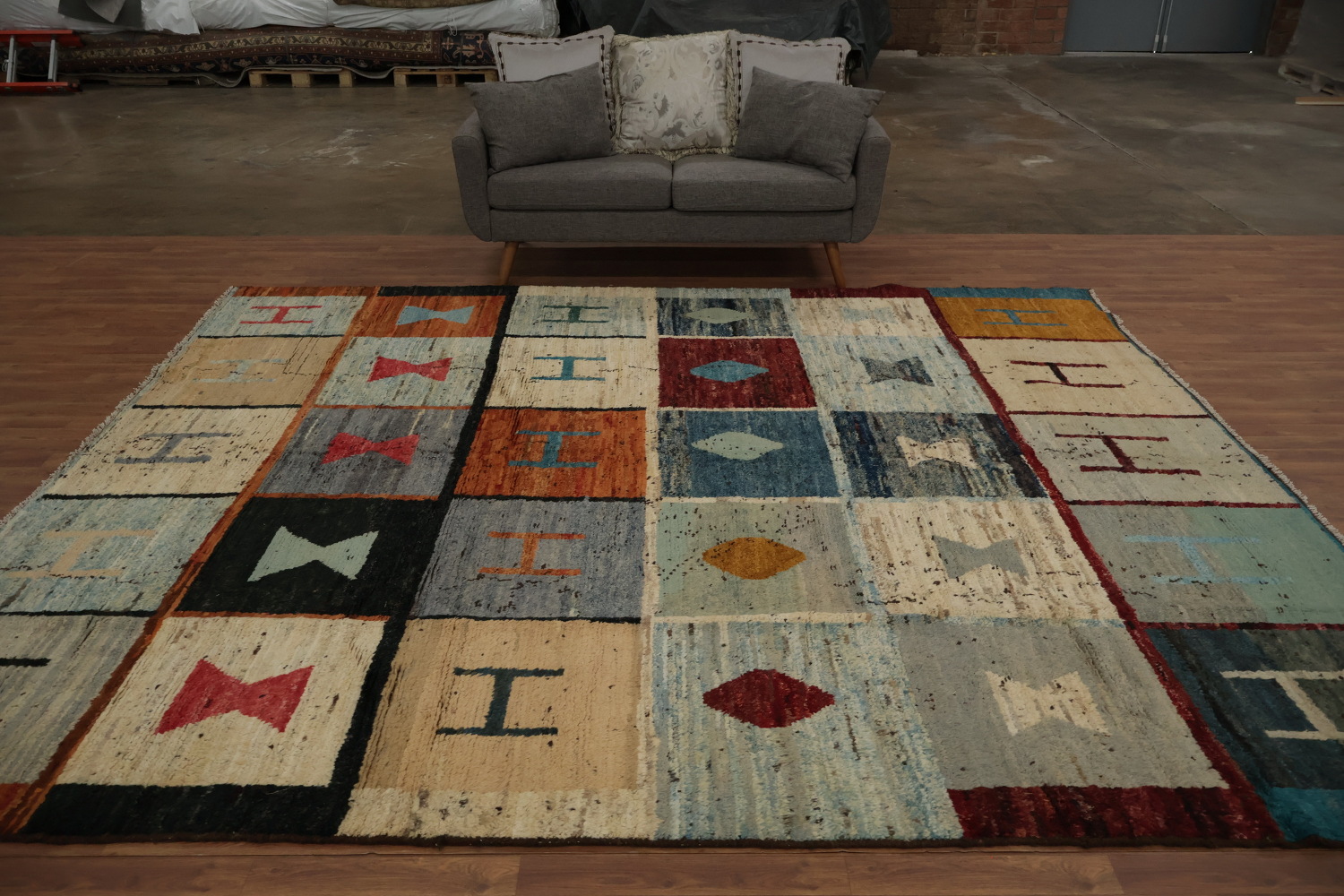 Colorful Moroccan Large Area Rug 10x11 with Geometric Designs