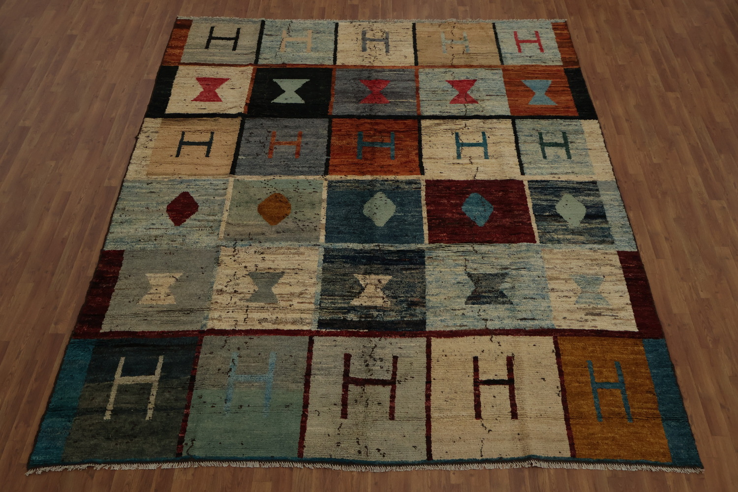 Colorful Moroccan Large Area Rug 10x11 with Geometric Designs
