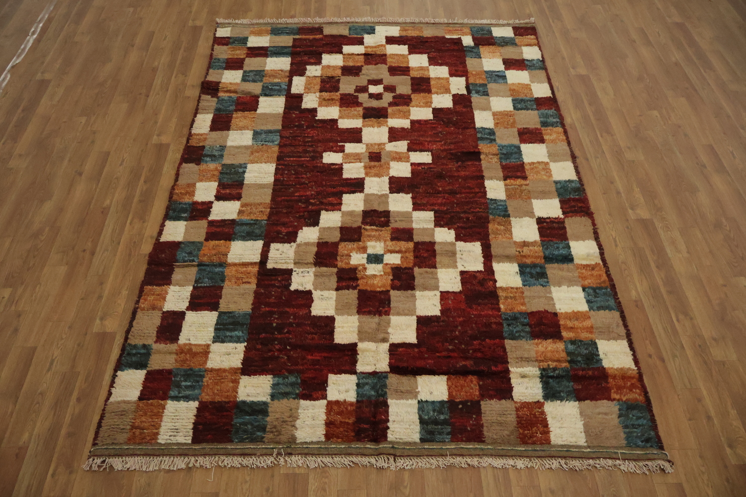 Checkered Moroccan Area Rug 6x8