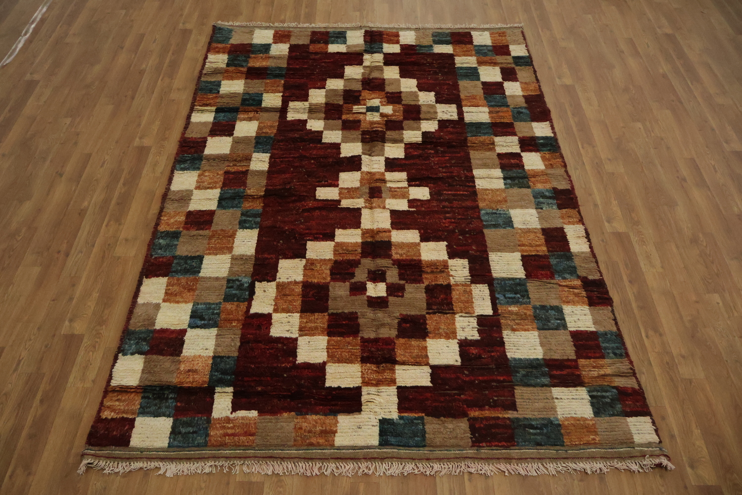 Checkered Moroccan Area Rug 6x8