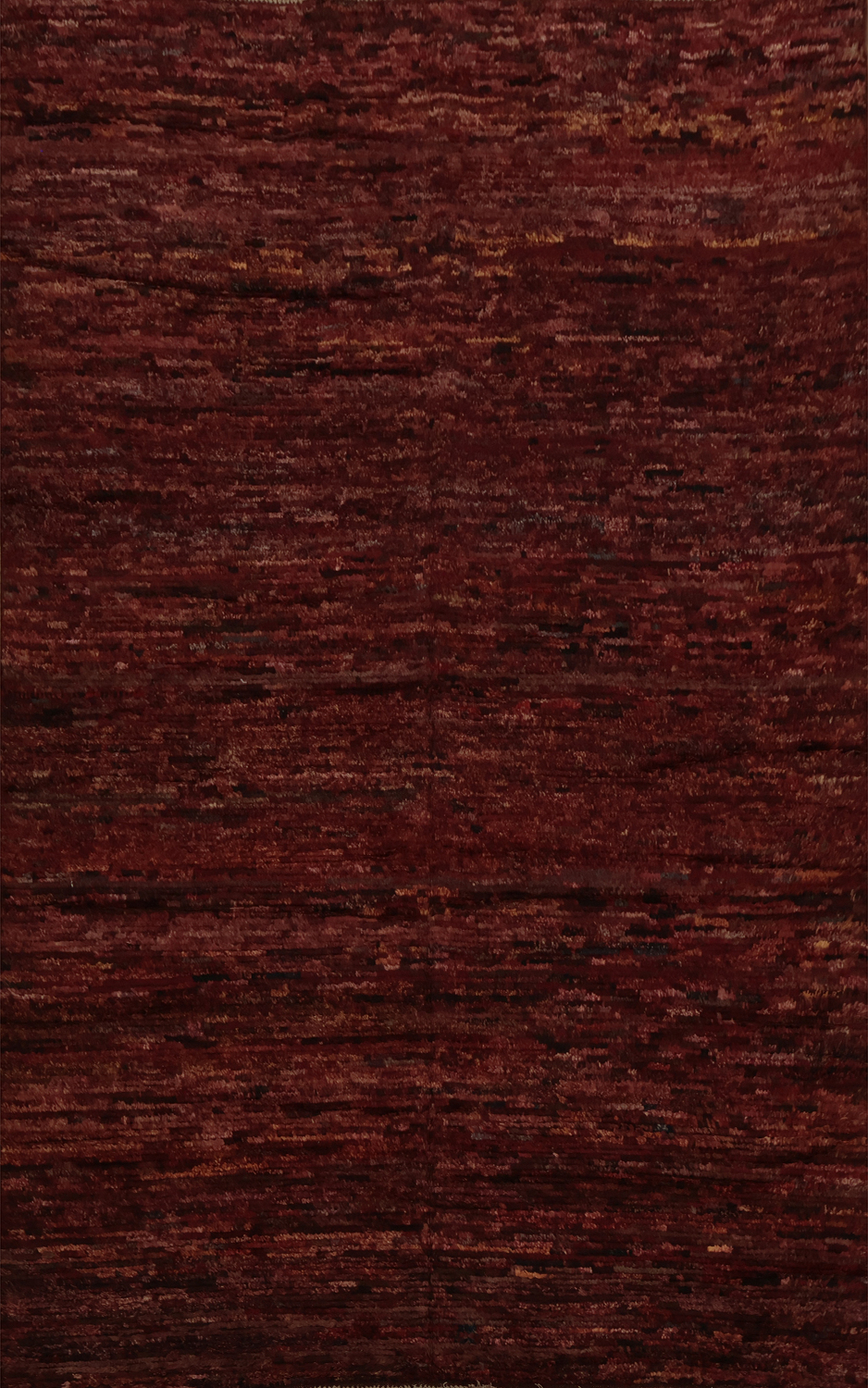 Luxurious Deep Red Wool Moroccan Area Rug 7x10 with Rich Texture