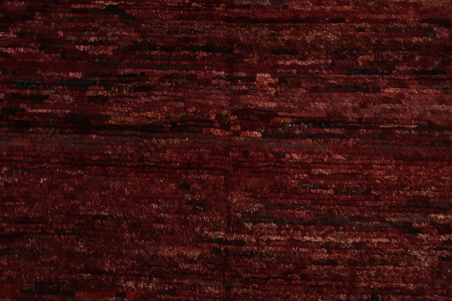 Luxurious Deep Red Wool Moroccan Area Rug 7x10 with Rich Texture