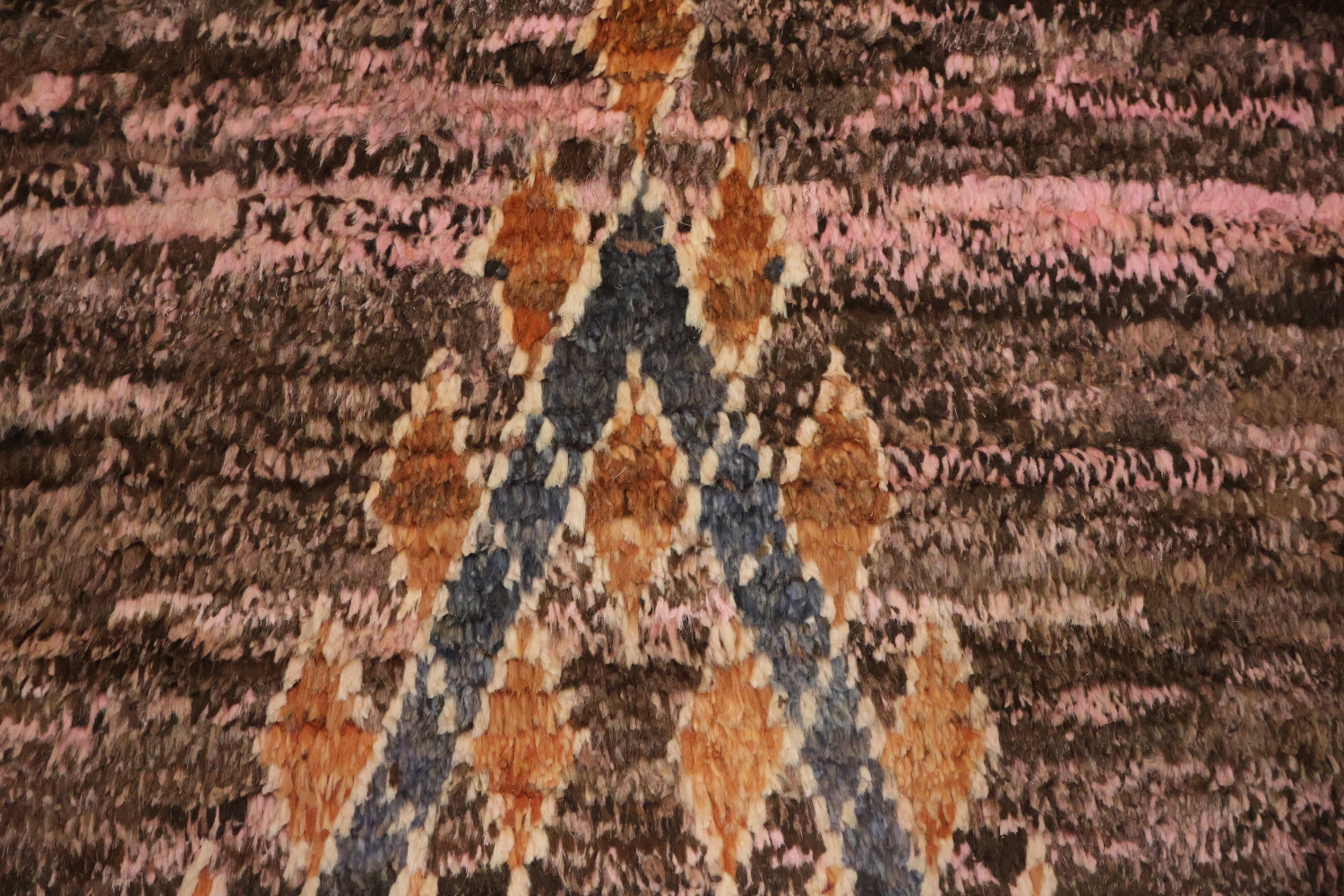 Brown/ Pink Moroccan Wool Area Rug 6x8