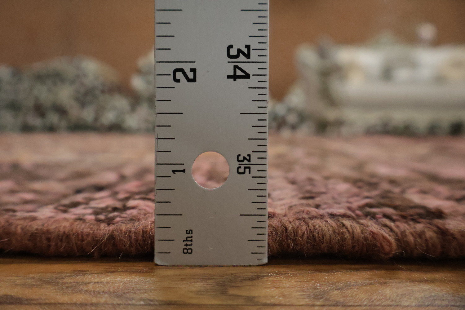 Brown/ Pink Moroccan Wool Area Rug 6x8