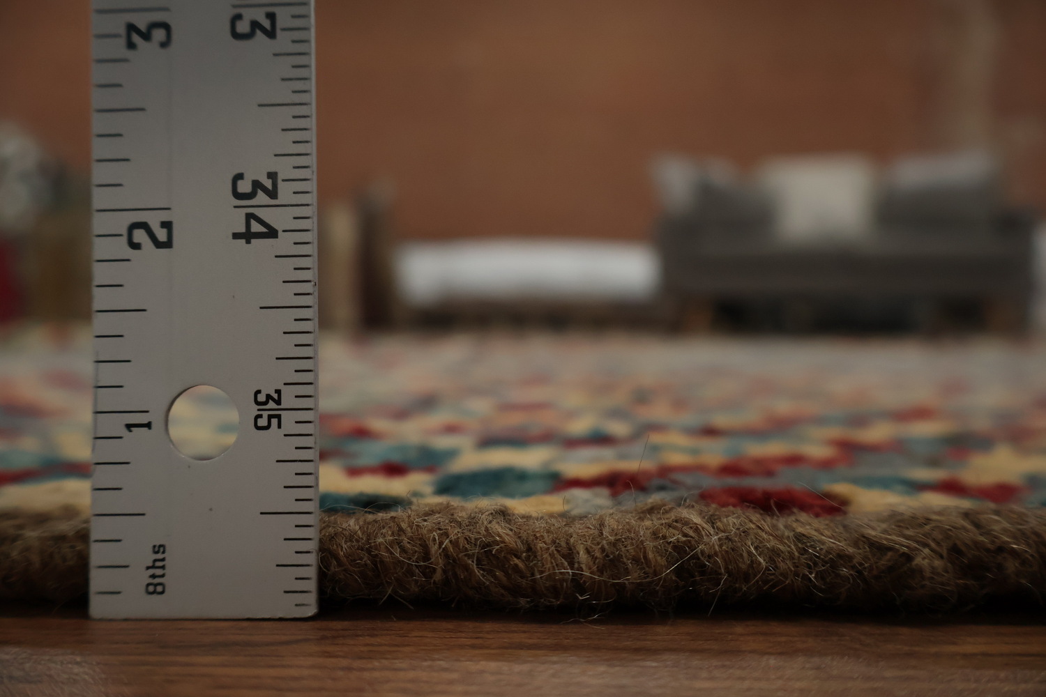 Grey Moroccan Wool Area Rug 6x10 with Multi-Color Diamond Patterns