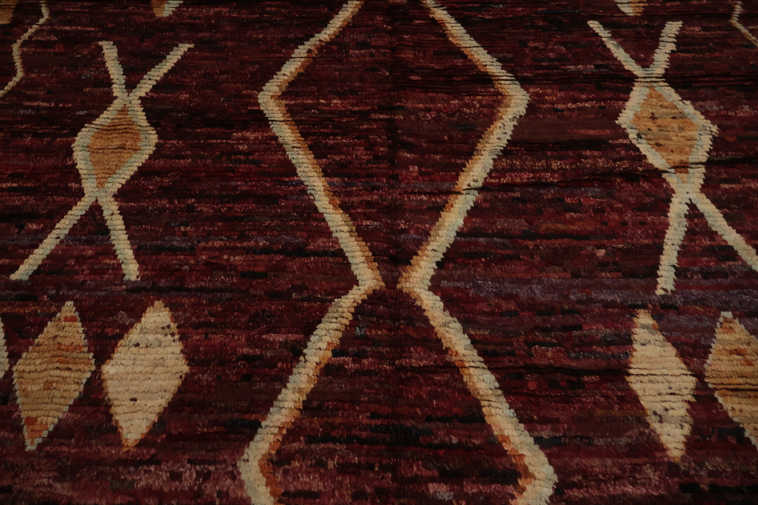 Rustic Bohemian Moroccan Area Rug 8x10 with Tribal Inspired Motifs