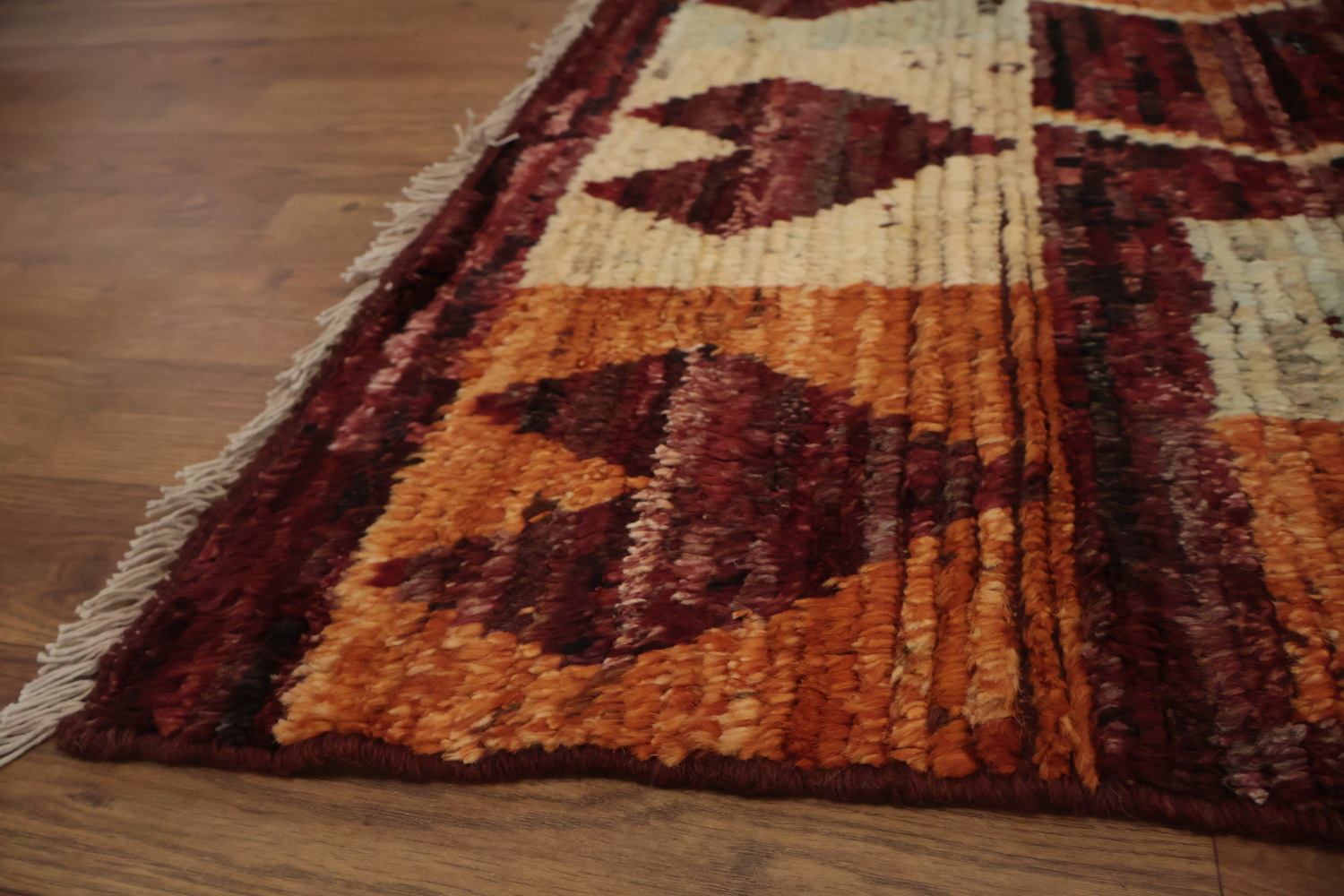 Rustic Bohemian Moroccan Area Rug 8x10 with Tribal Inspired Motifs