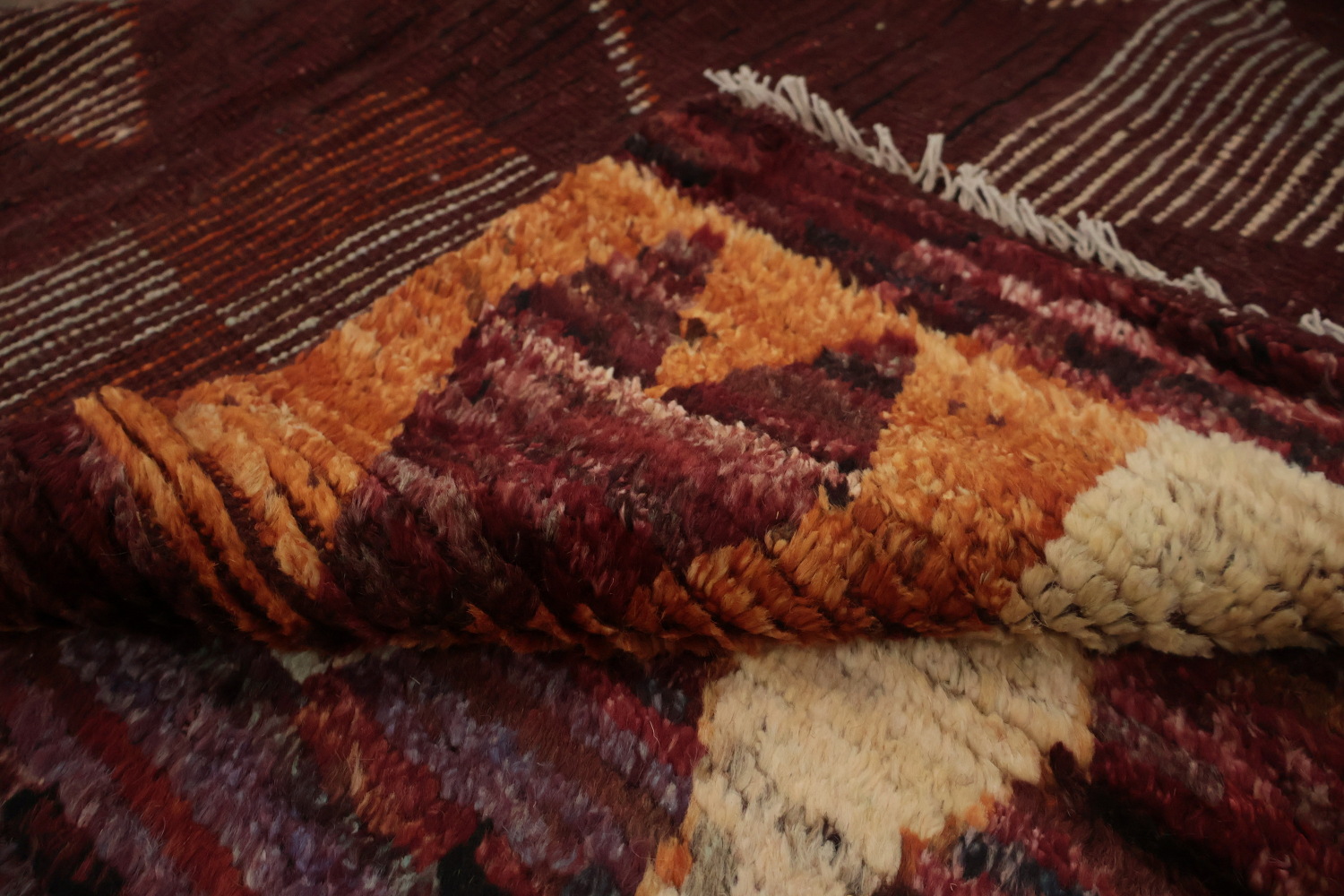 Rustic Bohemian Moroccan Area Rug 8x10 with Tribal Inspired Motifs