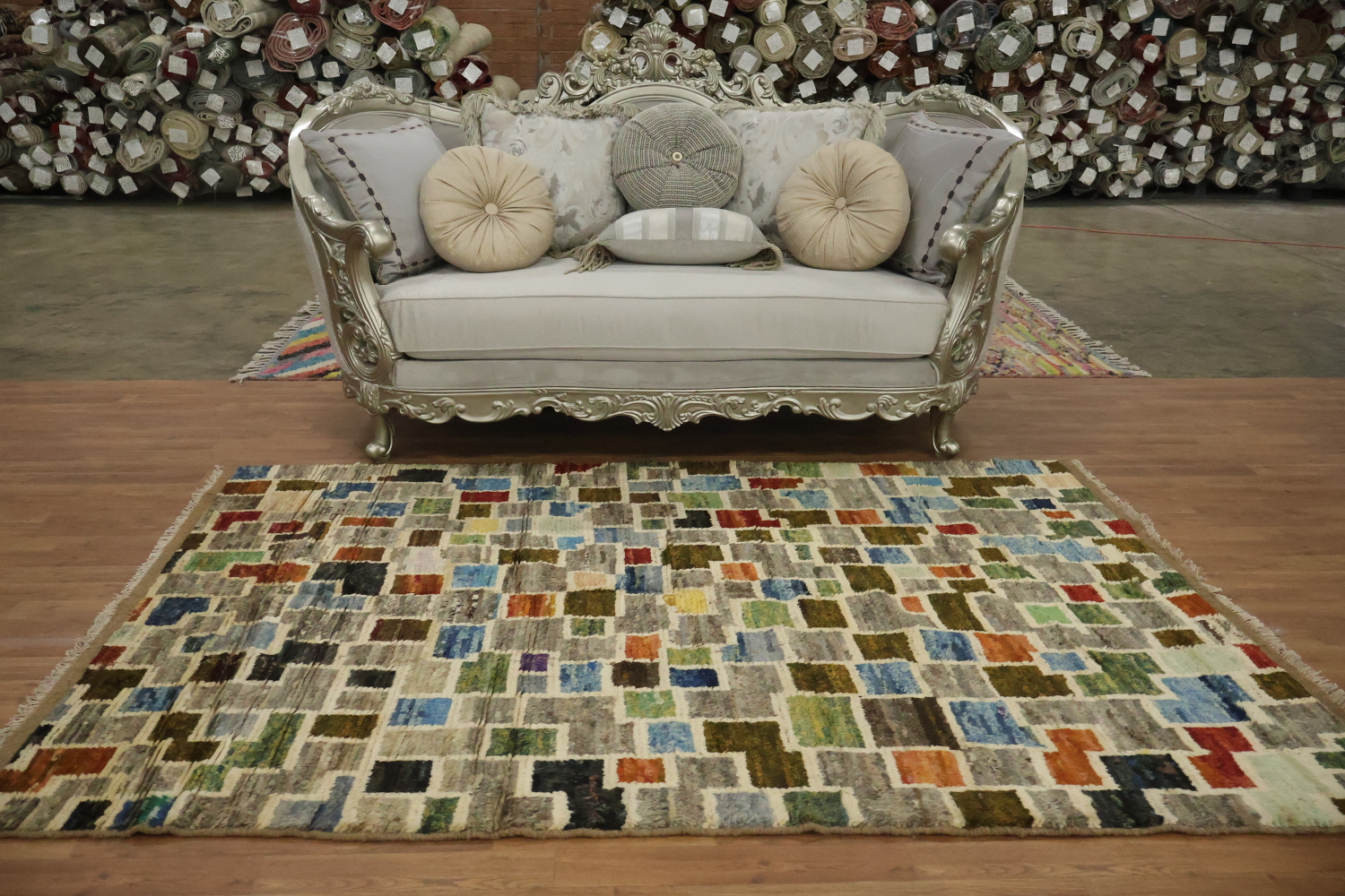 All-Over Wool Moroccan Area Rug 5x8