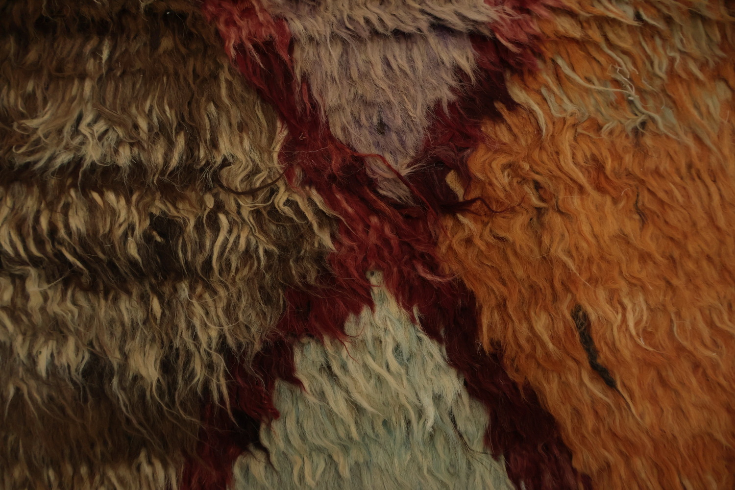 Contemporary Brown Moroccan Area Rug 7x9 with Bold Diamond Motifs