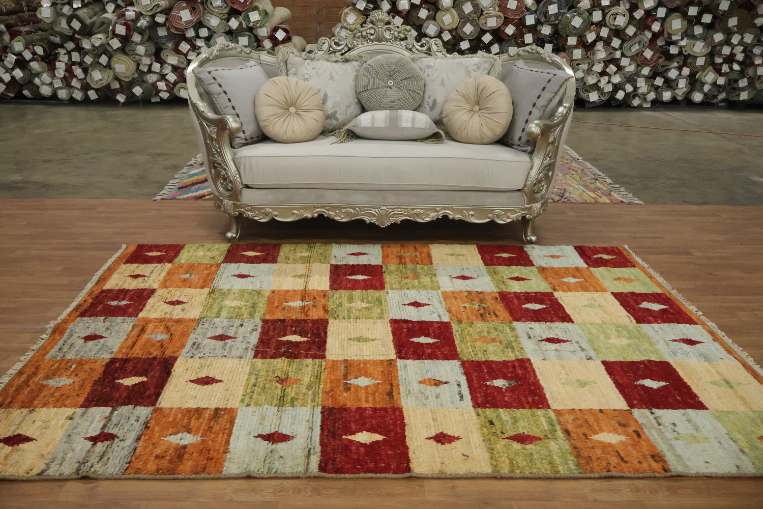 Checkered Moroccan Oriental Area Rug 6x9