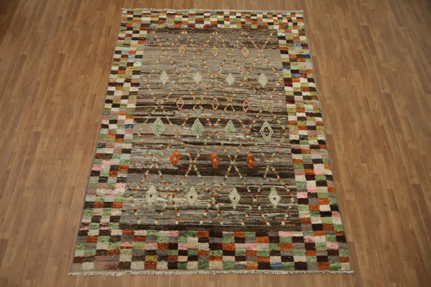 Checkered Moroccan Area Rug 7x10
