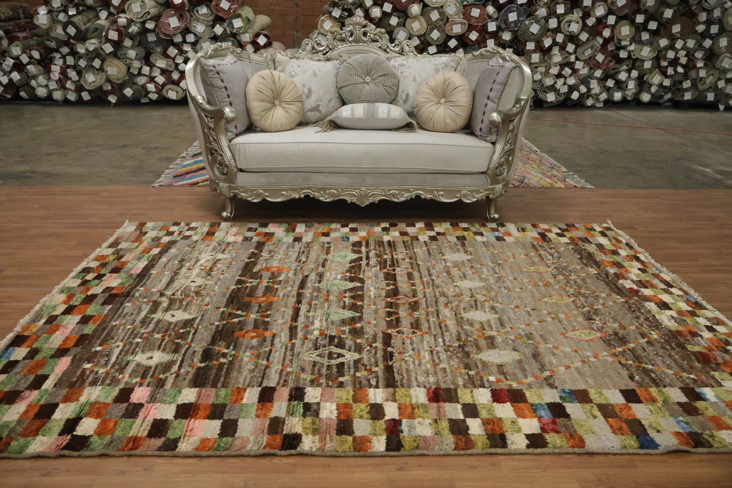 Checkered Moroccan Area Rug 7x10
