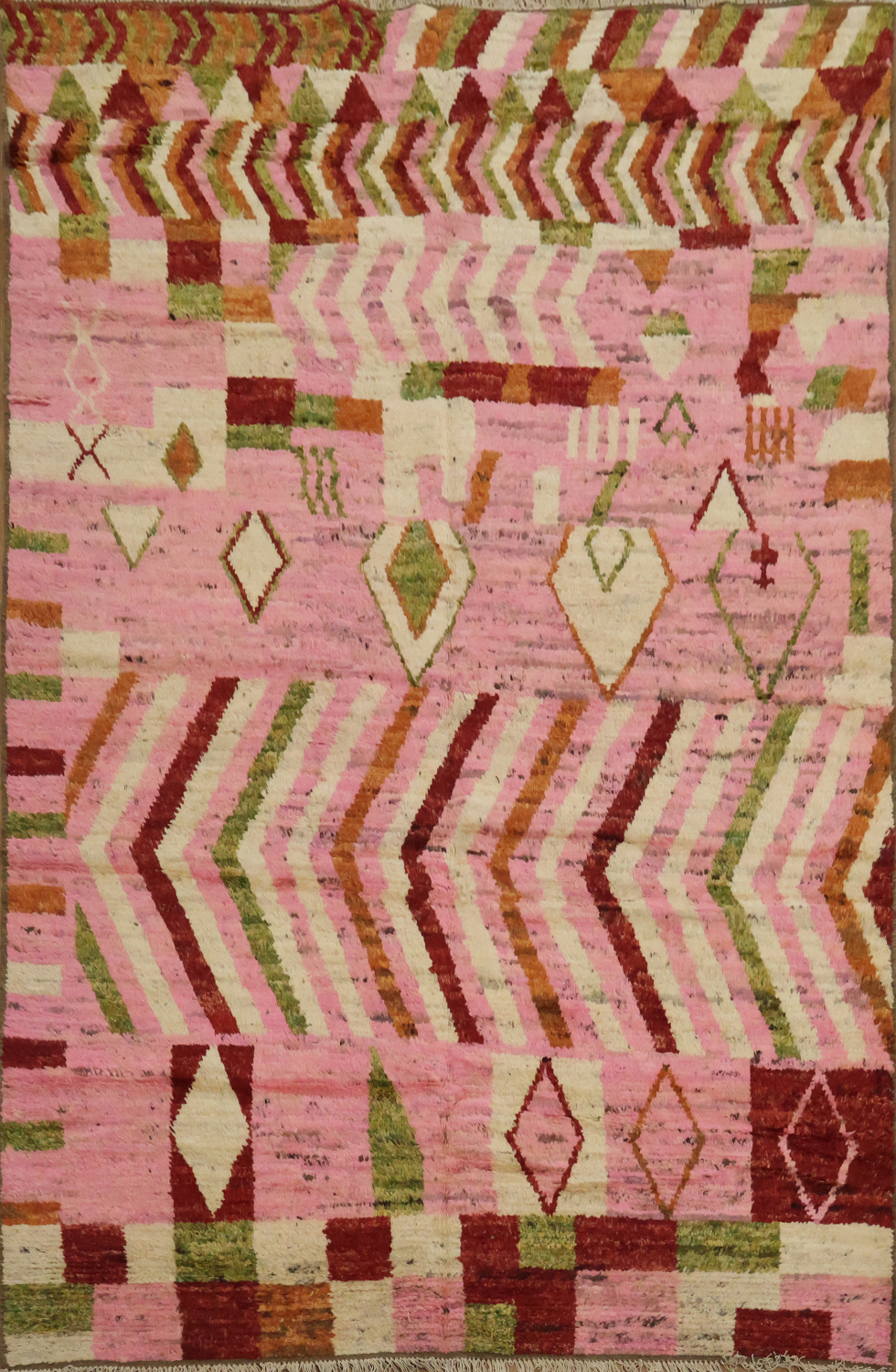 Pink Moroccan Geometric Area Rug 6x10