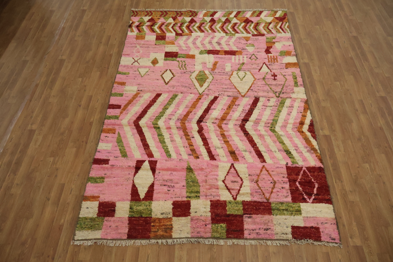 Pink Moroccan Geometric Area Rug 6x10