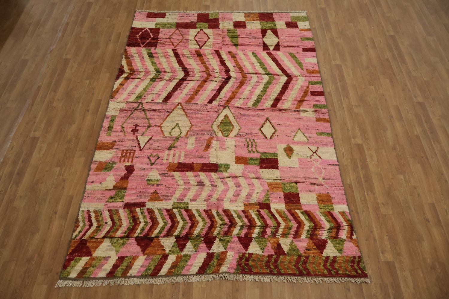 Pink Moroccan Geometric Area Rug 6x10