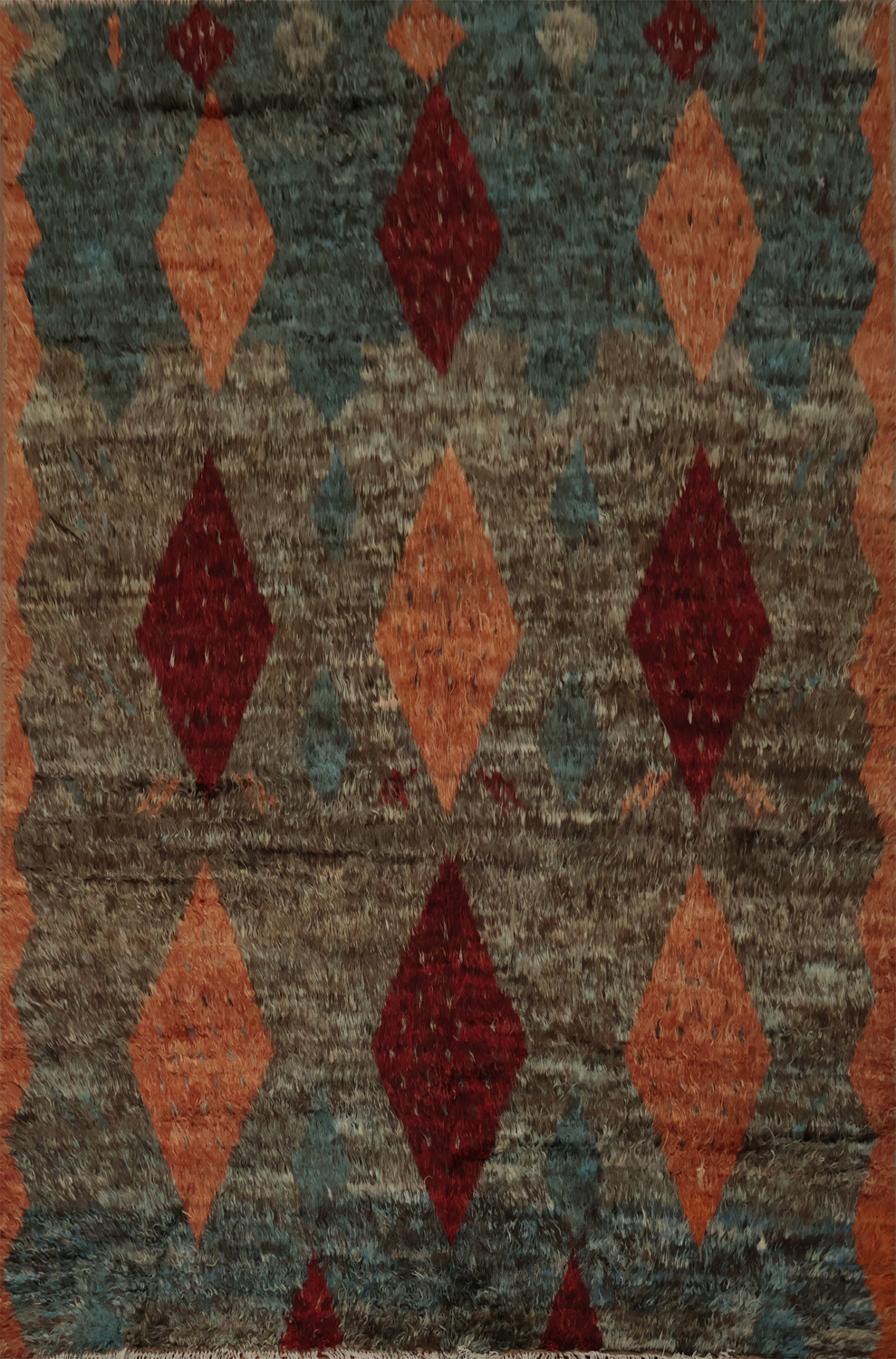 Artisanal Craftsmanship Moroccan Wool Area Rug 8x10 with Warm Colors