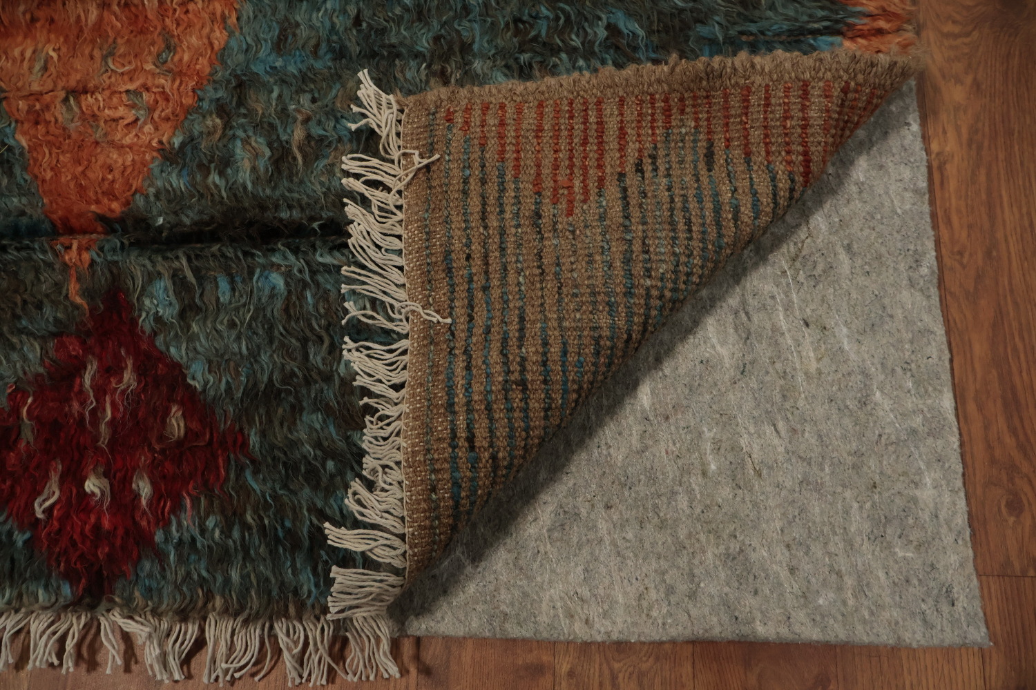 Artisanal Craftsmanship Moroccan Wool Area Rug 8x10 with Warm Colors