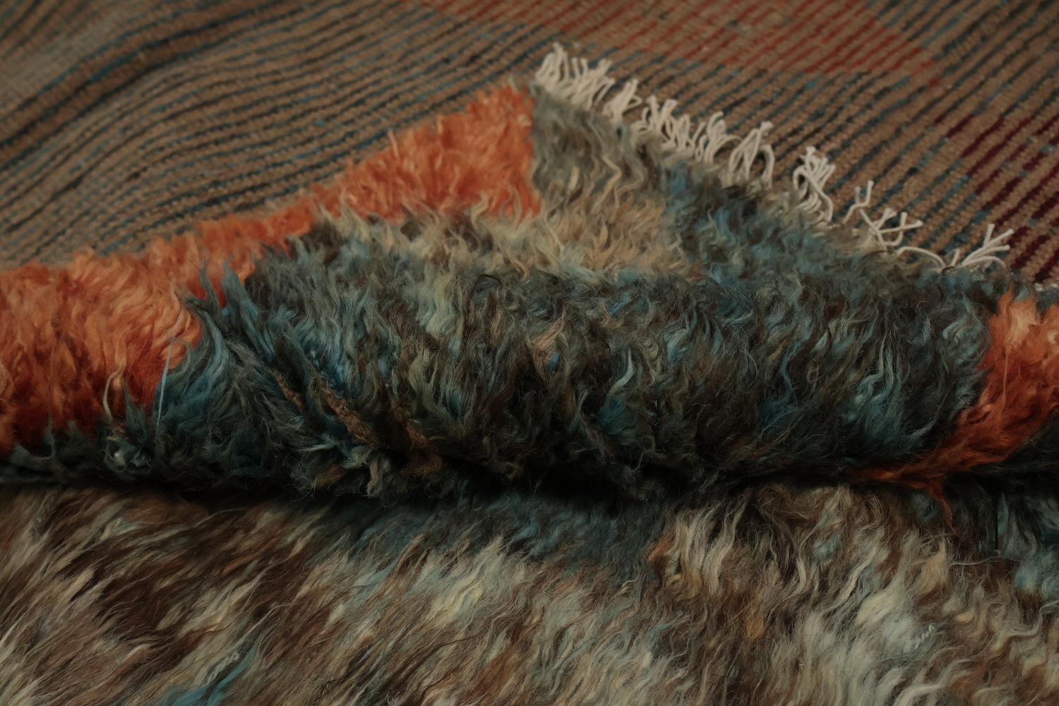 Artisanal Craftsmanship Moroccan Wool Area Rug 8x10 with Warm Colors