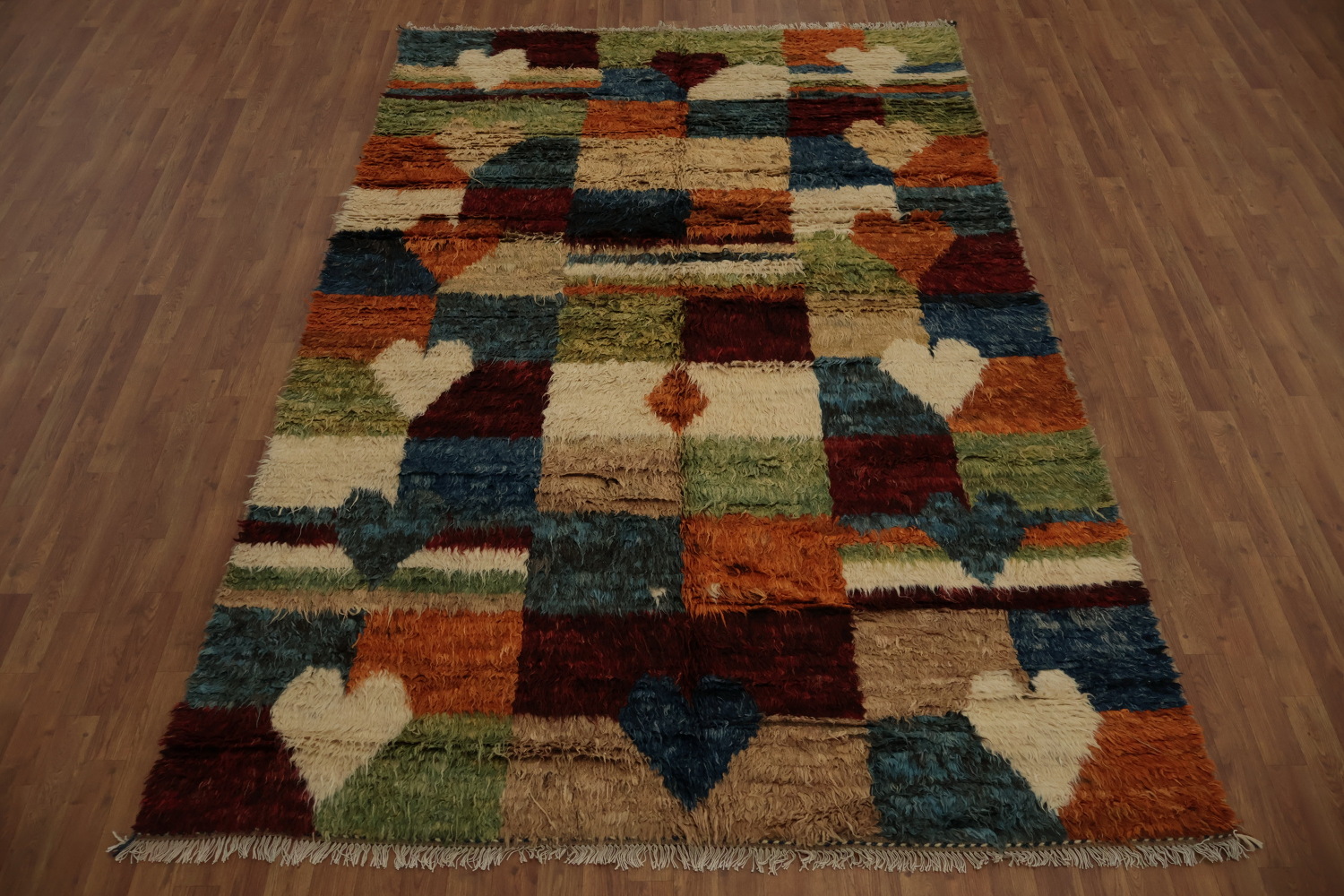 Eye-Catching Moroccan Berber Area Rug 7x10 with Bold Multicolor Patterns