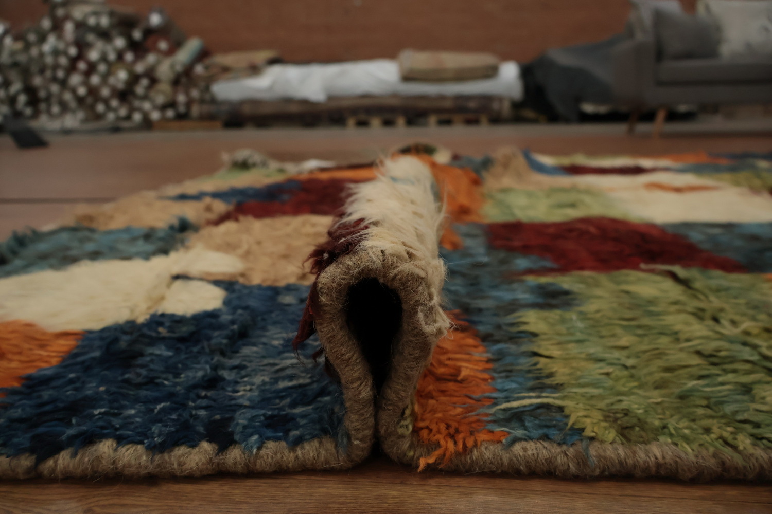 Eye-Catching Moroccan Berber Area Rug 7x10 with Bold Multicolor Patterns