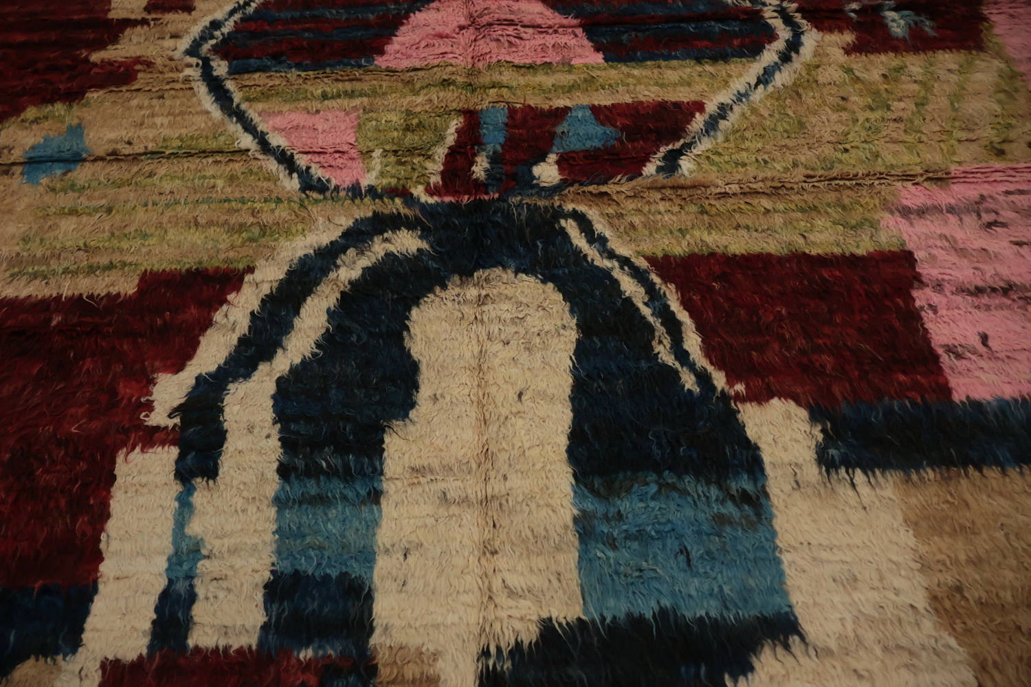 Abstract Art Moroccan Wool Area Rug 8x10 with Rich Textures