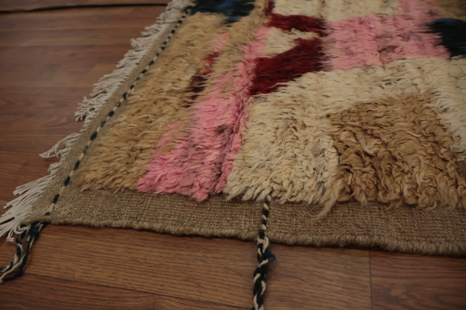 Abstract Art Moroccan Wool Area Rug 8x10 with Rich Textures