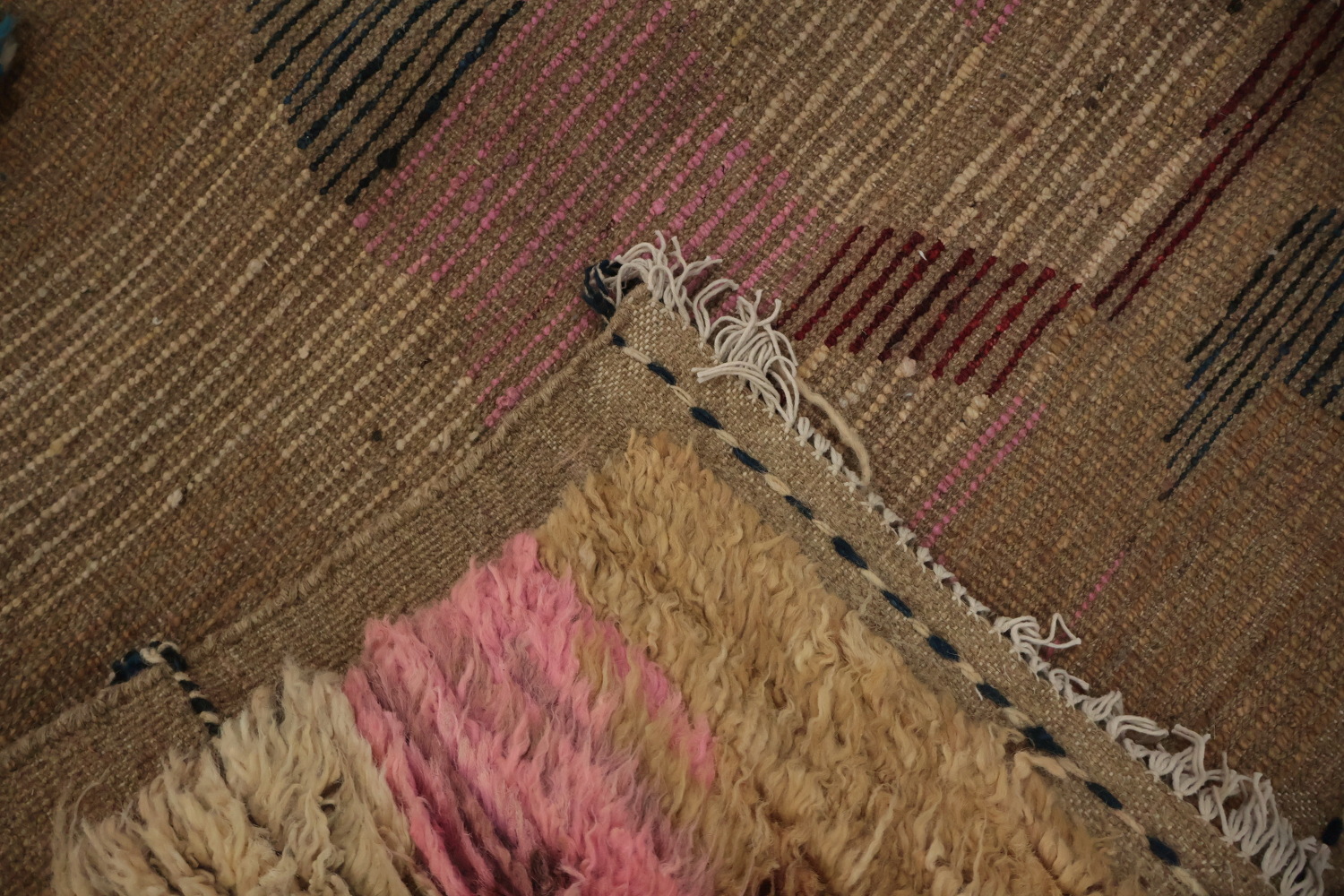Abstract Art Moroccan Wool Area Rug 8x10 with Rich Textures