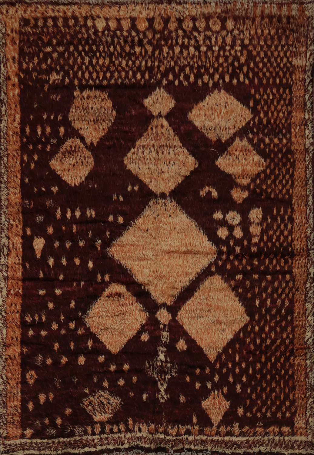 Artisan Made Moroccan Large Area Rug 10x13 in Rich Earthy Hues