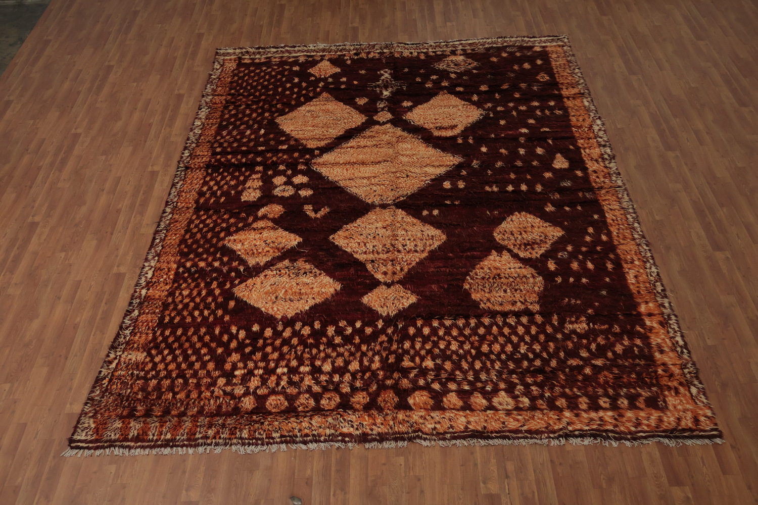 Artisan Made Moroccan Large Area Rug 10x13 in Rich Earthy Hues