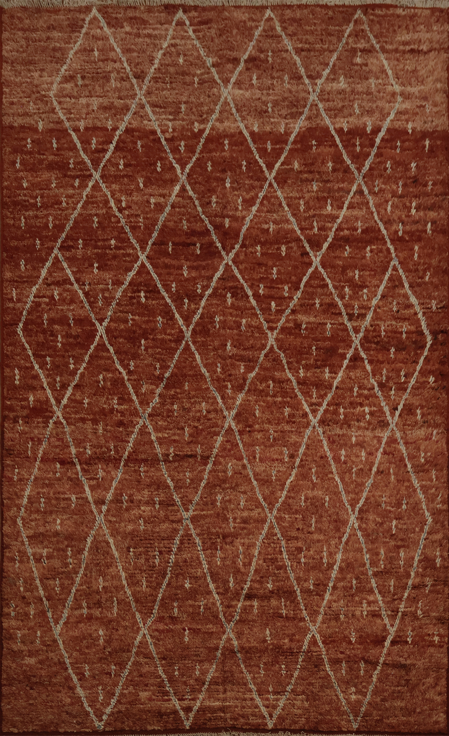 Warm Toned Moroccan Area Rug 7x10 with Subtle Geometric Patterns