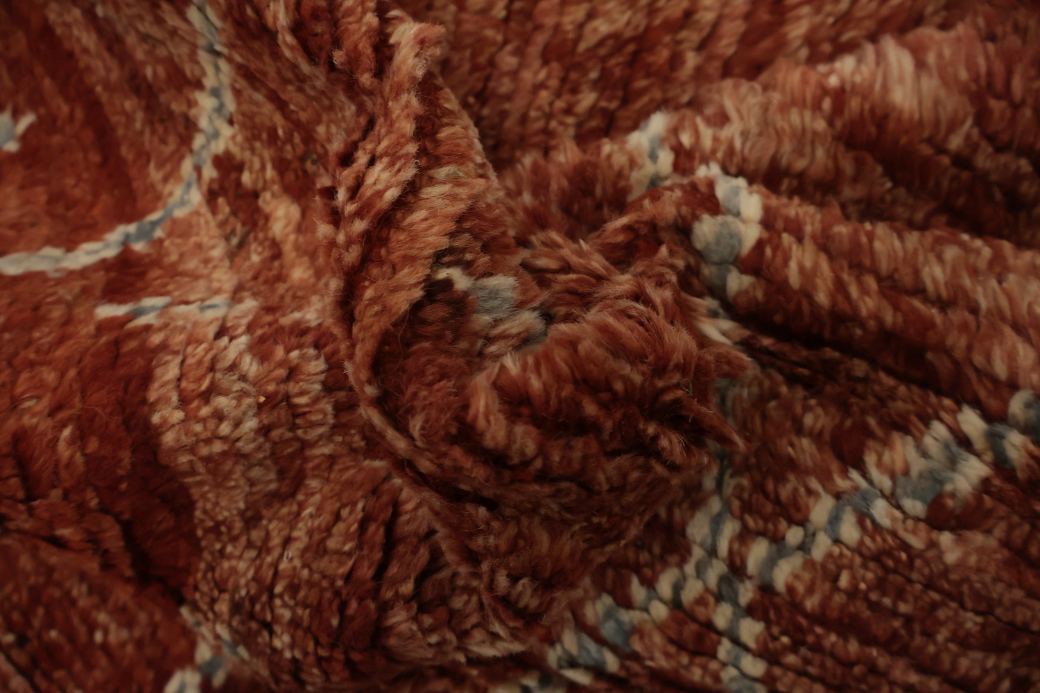 Warm Toned Moroccan Area Rug 7x10 with Subtle Geometric Patterns
