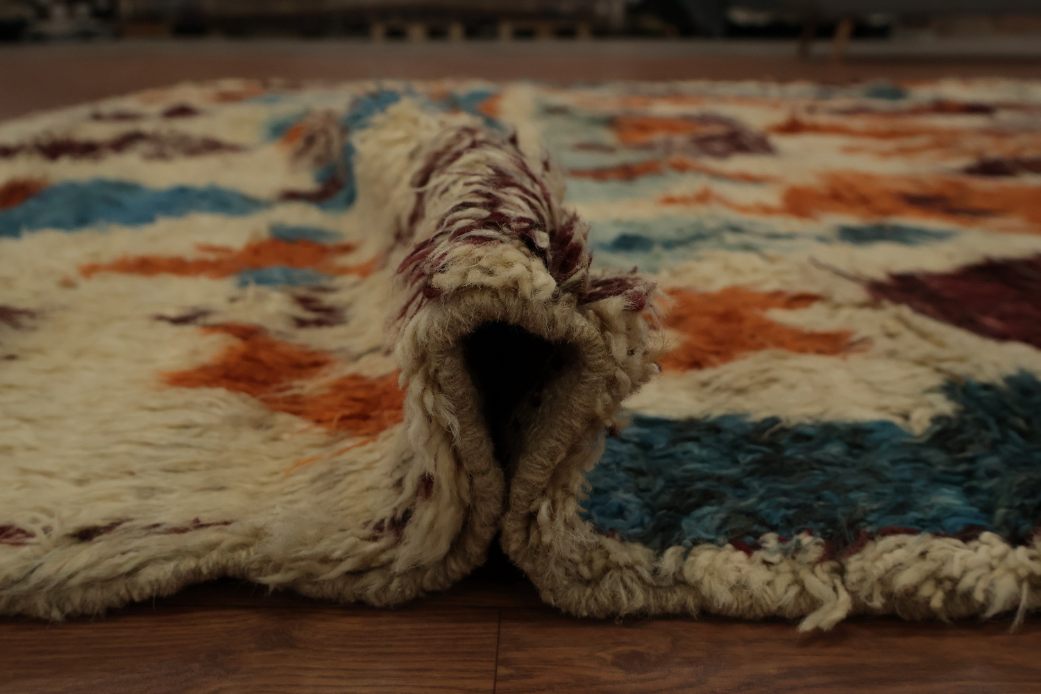 Artistic Geometric Moroccan Area Rug 8x9 with Earthy Tones