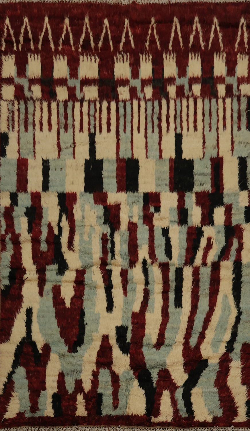 Handcrafted Moroccan Area Rug 6x9 with Eye-Catching Geometric Design