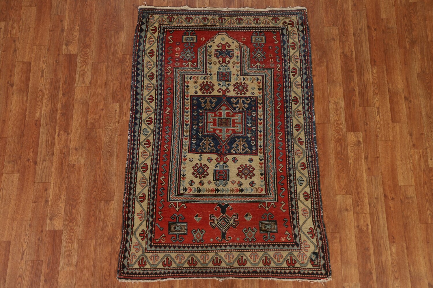 Pre-1900 Antique Vegetable Dye Shirvan-Kazak Area Rug 3x5