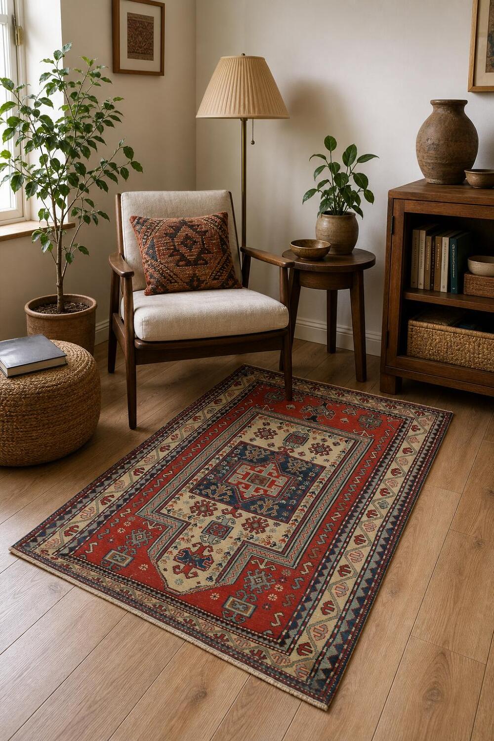 Pre-1900 Antique Vegetable Dye Shirvan-Kazak Area Rug 3x5